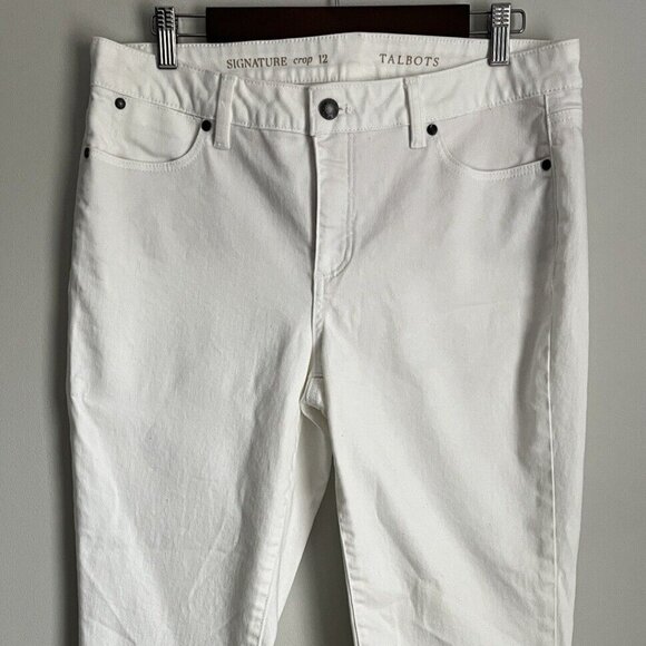 Talbots Denim - Talbots Signature Crop Women’s Classic White Mid Rise Stretch Denim Jeans Sz. 12